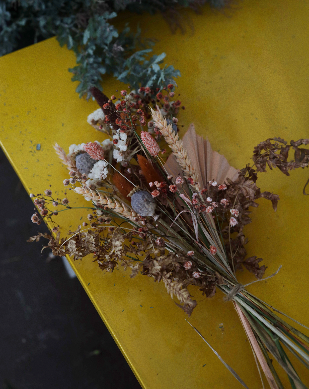 Dried flower bouquet from